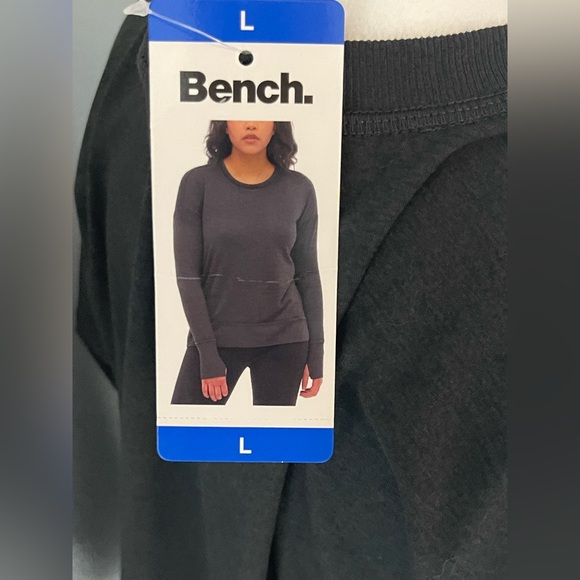 NWT: BENCH Urbanwear Charcoal Long Sleeve Shirt With Thumbholes Size Large - Picture 6 of 8